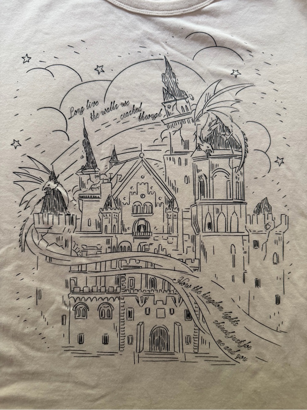 Taylor Swift Cream Graphic Tee with Black Print - Picture 2 of 3